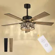 Modern Ceiling Fan, 52 Inch Ceiling Fans with Lights and Remote Control, 5 Rever