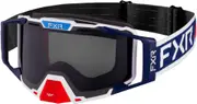 FXR Combat Patriot Snowmobile Goggles, white-red-blue for Men One Size White Red Blue