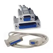 6ft DB9 F~DB25 pin FEMALE,Serial Null Modem Data Cable,Nul wired Cord,9c/wire$SH