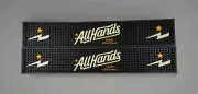 (2) ALL HANDS Craft Cocktails Rubber Shot Spill Rail Runner Bar Bartender Mats