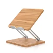Height Adjustable Laptop Stand Ergonomic Wooden Riser Platform for Notebook