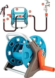 Topyond Hose Reel Cart with Wheels Portable Garden Hose Organizing Storage 35m G1/2 Heavy Duty Water Pipe Winder for Lawn Yard Irrigation Car Washing