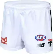 St Kilda Saints 2025 AFL Mens Away Shorts Sizes S-7XL BNWT
