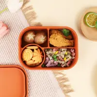 在飛比找蝦皮購物優惠-方形食品級矽膠飯盒微波爐兒童便當盒成人家用保鮮盒午餐保溫飯盒