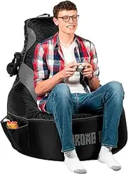 Gaming Bean Bag Chair for Adults & Kids [No Filling], Teens, Dorm Chair, Video Game Chairs, Beanbag Gaming Chair (Grey, Adult)
