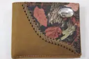 ZEP PRO MARLIN FISH Fence Row Camo Leather bifold Wallet Tin Gift Box