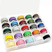 New brothread 25pcs Assorted Colors 70D/2 (60WT) Prewound Bobbin Thread Plastic Size A SA156 for Embroidery and Sewing Machine DIY Embroidery Thread Sewing Thread