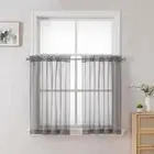 Sheer Curtains Tiers 42W X 24L Inches, Light Filtering, Short Bathroom Living Ro