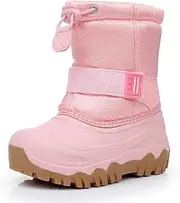 [Ahannie] Kids Boys Girls Winter Snow Boots Waterproof Anti-Slip Warm Outdoor Shoes (Toddler/Little Kid)