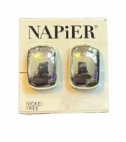 NEW! Napier Clip On Earrings Classic Silver Tone Nickel Free Sensitive Backs