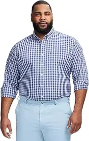 [IZOD] Men's Big and Tall Performance Comfort Long Sleeve Gingham Button Down Shirt