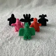 Godzilla Mini Figures POPY Japan Vintage 70’s 6 Piece Set Baragon King Ghidorah