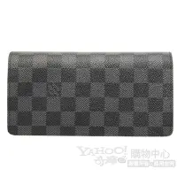 在飛比找Yahoo奇摩購物中心優惠-LV N62665 經典棋盤格雙折式長夾(灰黑)