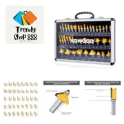 Router Bits Set of 40 Pieces, 1/2 Inch Shank, 40A Expert Router Bit Kit.