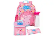 Peppa Pig Logo Backpack Set (Pink) (One Size)