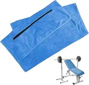 Sports Towel, 120 x 50 cm, Fitness Towel with Zip Pocket, Microfibre Towel, Beach Towels, Sports Towels for Men and Women, for Gymnastics, Yoga, Cycling, Light Blue