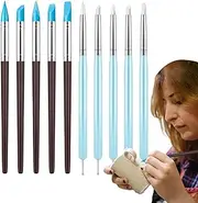 Pottery Trimming Tools,Paint Color Silicone Brush Matching Tool - Soft Handicraft Carving Modeling Pen for Nails, Drawing, Styling Dots