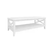 Daisy Coffee Table 120cm Rectangular Solid Acacia Wood Hampton Furniture - White