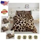 Soft Microfiber Leopard Print Comforter Set with 2 Pillowcases - King Size