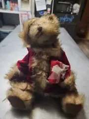 NWT Tender Hearted Collectables Santa Teddy Bear Plush Stuffed Animal 12" Brown