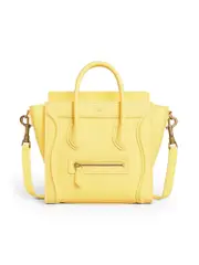 Celine Nano Luggage Bag in Drummed Calfskin in Acacia