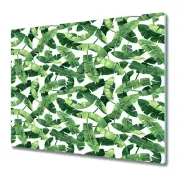 Glass Worktop Saver Kitchen Banana Leaves vintage exotic art tropical 60x52