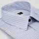 金安德森 藍色白條紋黑扣吸排窄版長袖襯衫