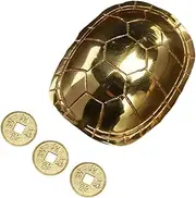 HOLIDYOYO Turtle Shell Statue for Divination Set of Fortune Divination Coins Office Home Decor