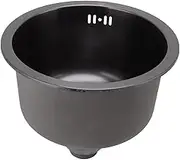 Mini Round Kitchen Sink Bar Stainless Steel Basin Single Bowl with Drain Accessories for Home, Black