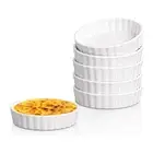 5 Oz Creme Brulee Ramekins, Round Fluted Quiche Dishes Tart Pan, Oven 6822
