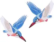 Operitacx 1Pair Iron Embroidery Birds Pattern Patches for Clothing Repair DIY Applique Durable Rayon Material Easy to Use with Heat Transfer Machine Decor for Fashion