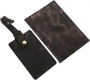 [SAFIGLE] 1 Set Color Changing Pu Marble Passport Cover Holder Tote Bag Family Travel Document Organizer Purse Accessories Passport Sleeve Travel Essentials Cute Wallet Black Aluminum Alloy