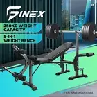 Finex Weight Bench 8-in-1 Press Multi-Station Fitness Weights Squat Rack Incline