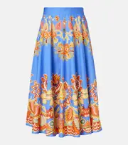 [Etro] Etro Printed cotton midi skirt AU 14 blue