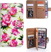 Bfun Packing iPhone 6S Plus Case,Bcov Pink Flowers Multifunction Leather Wallet Cover Case for iPhone 6 Plus/6S Plus