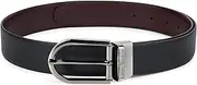 [LOUIS STITCH] Men's Italian Leather Reversible Belt 1.25 inch (35mm) Handmade Formal Waist Strap with Gunmetal Buckle Belt for Men Gents Boys (Black/Brown) (HCGM_GE), HC Gunmetal, 36, 36, Leather