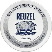 Reuzel Matte Clay Pomade, No Shine Pomade With A Medium Hold For A Natural Style And Finish 3.38oz/95g