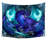 Purple Dragon of Fate Fantasy Creatures Tapestry