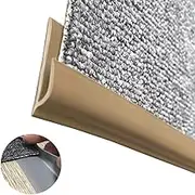Floor Transition Strip,Flexible Rug Edge Protector for Doorway, 1-10M Cuttable Floor Carpet Edge Binding Anti Slip,(Light Brown,Length 5