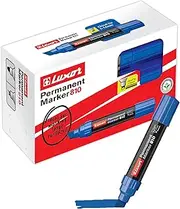 Luxor Jumbo Permanent Marker, Box of 6, Big Red Marker with Chisel Tip, Jumbo permanent markers, Eco-friendly, Xylene and Toluene Free thick jumbo marker for school, home, office, work