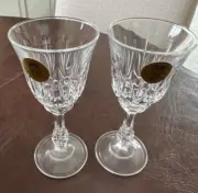 New Capri Italian Crystal Wine Cordial Glasses 4.75" Clear 1 oz Set of 2