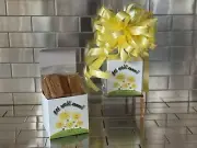 Get Well Soon Lotus Biscoff Cookies Gift Basket-Box Wrapped With Yellow Bow