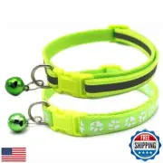 XS Dog Collar with Bell, 2-Pack Basic and Reflective Cat Collar with Bells fo