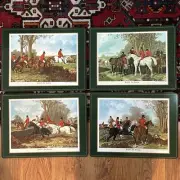 Vintage In Boxed set 4 PIMPERNEL Fox Hunting Cork Placemats, Equestrian, England
