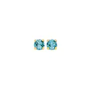 9ct Gold Swiss Blue Topaz Basic Stud Earrings in Blue