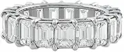 [HEARTS AND YOU] 6ct Emerald Cut Moissanite Full Eternity Wedding Band White Gold Plated