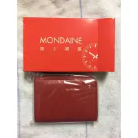 在飛比找蝦皮購物優惠-MONDAINE瑞士國鐵牛皮卡片零錢包 紅色