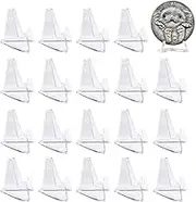 20 Pack Acrylic Easel Stands,Clear Coin Display Holder,Plate Holders to Display Pictures,Photo,Coin,Medal,Pictures,Artworks,Book,2.2 Inch Tall