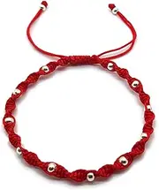 [MYSTIC JEWELS] By Dalia - Colour Thread Kabbalah Bracelet with Balls, Amulet, Evil Eye Protection, Good Luck