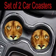 Lion Face Rubber Car Coasters Absorbent Car Cup Holder SET OF 2